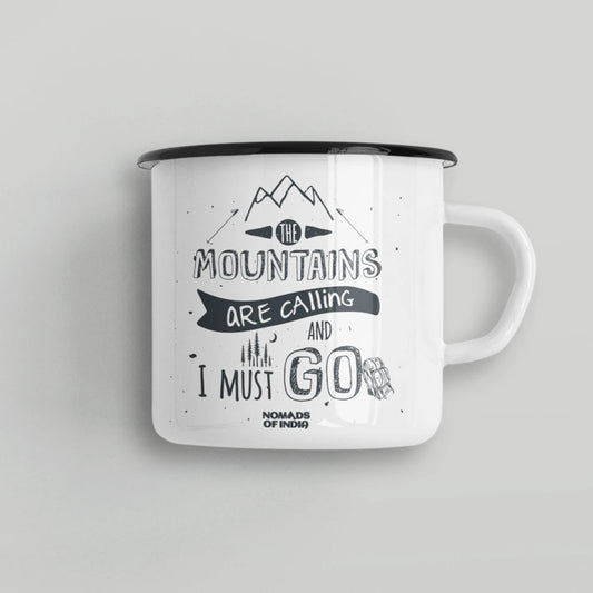 The Mountains Are Calling - Enamel Mug