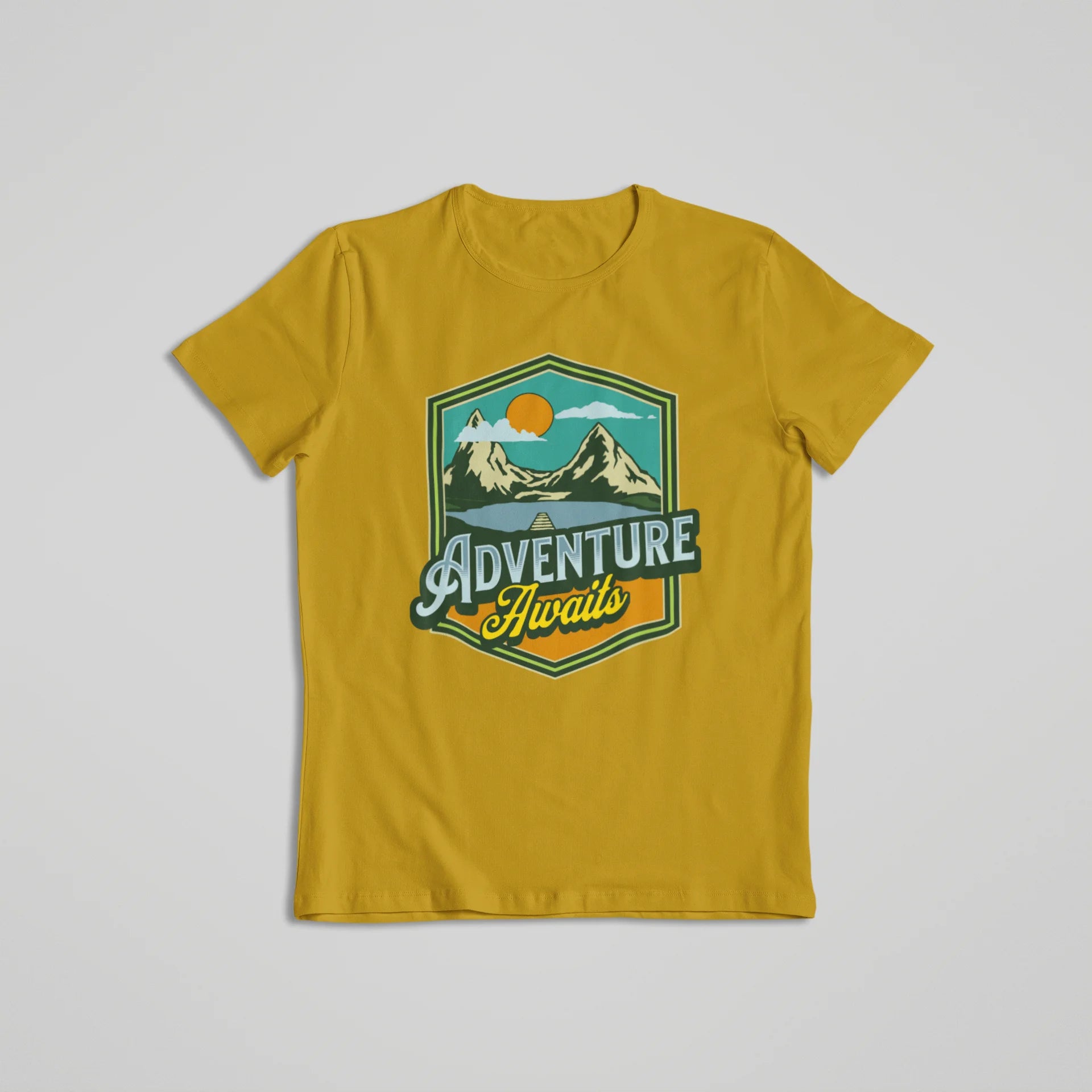 Adventure Awaits T-shirt Mustard Yellow