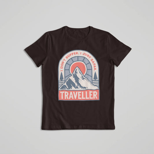 Safar Suffer Traveller - T-shirt Coffee Brown